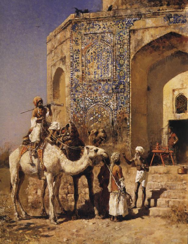 Edwin Lord Weeks The Old Blue-Tiled Mosque, Outside of Delhi, India China oil painting art